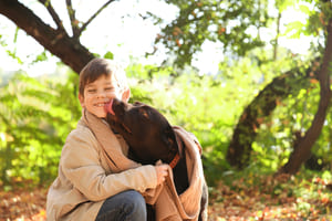 dog licking people